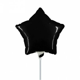 Zwart Stervorm mini Folieballon, 9 inch (23 cm), zonder zelfsluitend ventiel Zwart Stervorm mini Folieballon, 9 inch (23 cm), zonder zelfsluitend ventiel