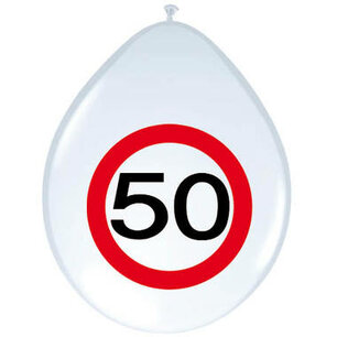 50 jaar, Verkeersbord Ballonnen, 8 stuks 50 jaar, Verkeersbord Ballonnen, 8 stuks