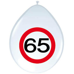 65 jaar, Verkeersbord Ballonnen, 8 stuks 65 jaar, Verkeersbord Ballonnen, 8 stuks