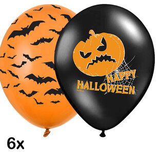 Halloween ballonnen bats & pumpkins mix , 6 st. Halloween ballonnen bats & pumpkins mix , 6 st.