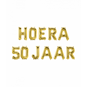 HOERA 50 JAAR Folieletters set, goud HOERA 50 JAAR Folieletters set, goud
