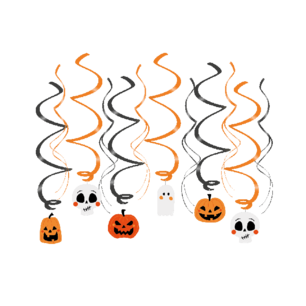 Happy Halloween swirl deco, 12-delig Happy Halloween swirl deco, 12-delig