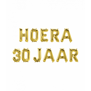 HOERA 30 JAAR Folieletters set, goud HOERA 30 JAAR Folieletters set, goud
