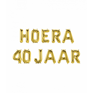 HOERA 40 JAAR Folieletters set, goud HOERA 40 JAAR Folieletters set, goud