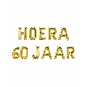 HOERA 60 JAAR Folieletters set, goud HOERA 60 JAAR Folieletters set, goud
