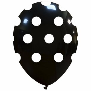 Zwart Polka dots Ballon, 30cm Zwart Polka dots Ballon, 30cm