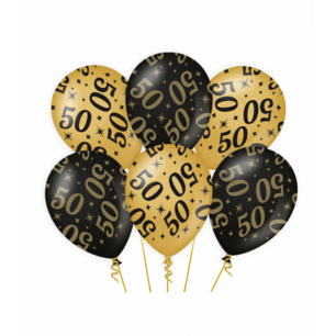 50 jaar Ballonnen Classy party, 6 stuks 50 jaar Ballonnen Classy party, 6 stuks
