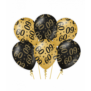 60 jaar Ballonnen Classy party, 6 stuks 60 jaar Ballonnen Classy party, 6 stuks