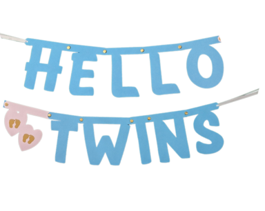 Hello Twins slinger blauw, incl zuignapjes Hello Twins slinger blauw, incl zuignapjes