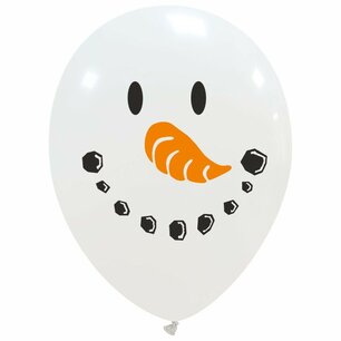 Sneeuwpop hoofd ballon, 30 cm, latex Sneeuwpop hoofd ballon, 30 cm, latex