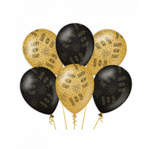 Happy New Year Ballonnen Classy party, 6 stuks Happy New Year Ballonnen Classy party, 6 stuks