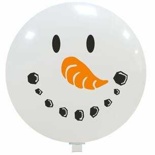 Sneeuwpop hoofd XXL ballon, 89 cm, latex Sneeuwpop hoofd XXL ballon, 89 cm, latex