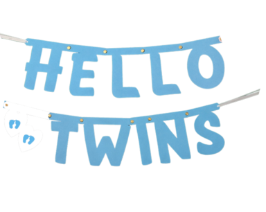 Hello Twins slinger blauw, incl zuignapjes Hello Twins slinger blauw, incl zuignapjes