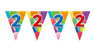 2 jaar, Vlaggenlijn Feest, 10 meter 2 jaar, Vlaggenlijn Feest, 10 meter