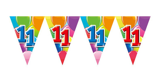 11 jaar, Vlaggenlijn Feest, 10 meter 11 jaar, Vlaggenlijn Feest, 10 meter