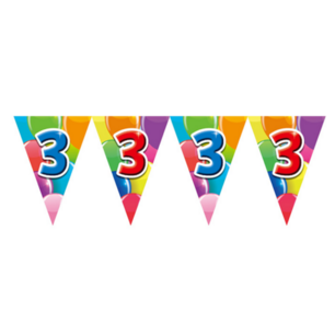 3 jaar, Vlaggenlijn Feest, 10 meter 3 jaar, Vlaggenlijn Feest, 10 meter