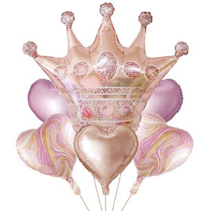 Kroon rose gold ballonnenset, 6 delig Kroon rose gold ballonnenset, 6 delig