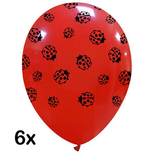 Lieveheersbeestjes ballonnen, 6 stuks, 30cm Lieveheersbeestjes ballonnen, 6 stuks, 30cm