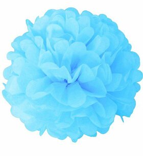 Lichtblauw pompoms, 2 stuks, 25+30cm Lichtblauw pompoms, 2 stuks, 25+30cm