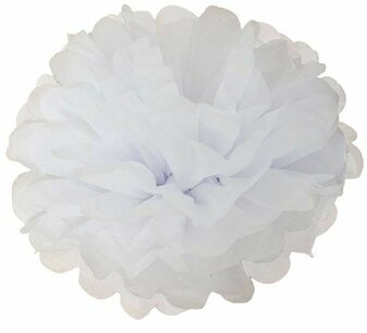 Wit pompoms, 2 stuks, 25+35cm Wit pompoms, 2 stuks, 25+35cm
