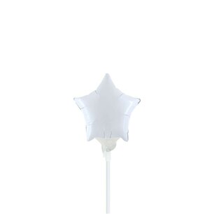 Wit Stervorm mini Folieballon, 4 inch (10 cm), zonder zelfsluitend ventiel Wit Stervorm mini Folieballon, 4 inch (10 cm), zonder zelfsluitend ventiel
