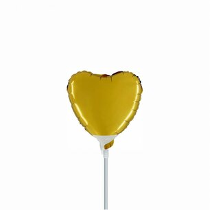 Goud Hartvorm mini Folieballon, 4 inch (10 cm), zonder zelfsluitend ventiel Goud Hartvorm mini Folieballon, 4 inch (10 cm), zonder zelfsluitend ventiel