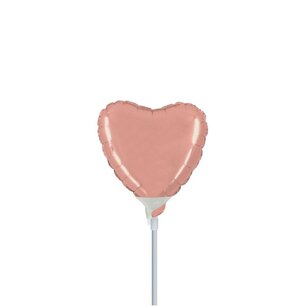Rose Gold Hartvorm mini Folieballon, 4 inch (10 cm), zonder zelfsluitend ventiel Rose Gold Hartvorm mini Folieballon, 4 inch (10 cm), zonder zelfsluitend ventiel