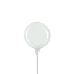 Wit mini Folieballon rond, 4 inch (10 cm), zonder zelfsluitend ventiel Wit mini Folieballon rond, 4 inch (10 cm), zonder zelfsluitend ventiel