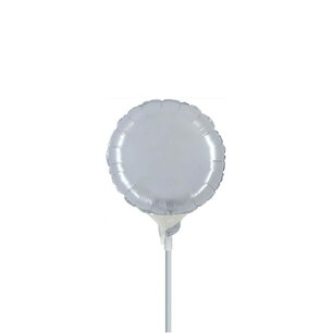 Zilver mini Folieballon rond, 4 inch (10 cm), zonder zelfsluitend ventiel Zilver mini Folieballon rond, 4 inch (10 cm), zonder zelfsluitend ventiel