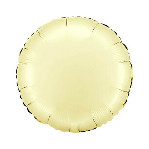 Cream satin Folieballon rond, 45 cm Cream satin Folieballon rond, 45 cm