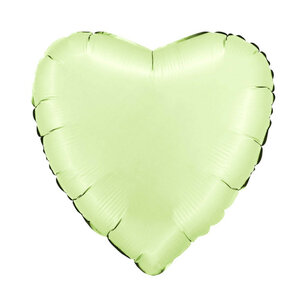 Olive green satin Hart Folieballon, 45 cm Olive green satin Hart Folieballon, 45 cm
