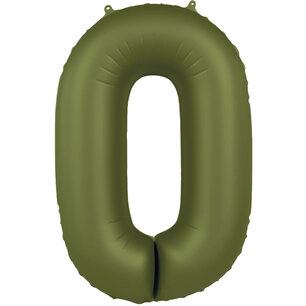Folie Ballon Cijfer 0 Olive Green, 86 cm Folie Ballon Cijfer 0 Olive Green, 86 cm