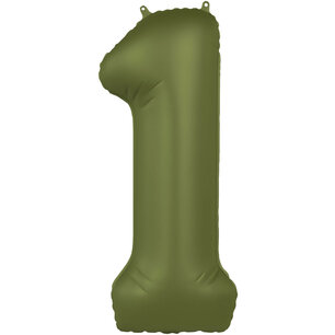 Folie Ballon Cijfer 1 Olive Green, 86 cm Folie Ballon Cijfer 1 Olive Green, 86 cm