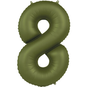 Folie Ballon Cijfer 8 Olive Green, 86 cm Folie Ballon Cijfer 8 Olive Green, 86 cm