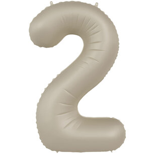 Folie Ballon Cijfer 2 Creamy Latte, 86 cm Folie Ballon Cijfer 2 Creamy Latte, 86 cm