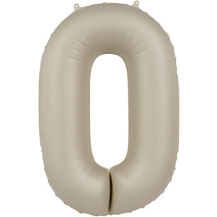 Folie Ballon Cijfer 0 Creamy Latte, 86 cm Folie Ballon Cijfer 0 Creamy Latte, 86 cm