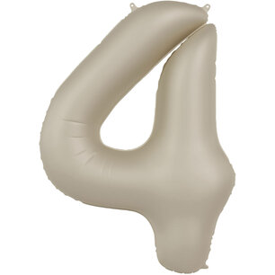Folie Ballon Cijfer 4 Creamy Latte, 86 cm Folie Ballon Cijfer 4 Creamy Latte, 86 cm
