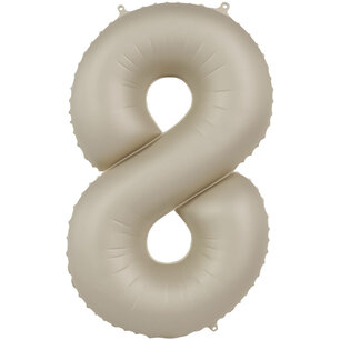 Folie Ballon Cijfer 8 Creamy Latte, 86 cm Folie Ballon Cijfer 8 Creamy Latte, 86 cm