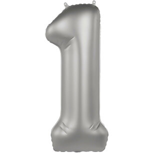 Folie Ballon Cijfer 1 Moonlight Silver, 86 cm Folie Ballon Cijfer 1 Moonlight Silver, 86 cm