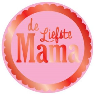 Etiket Liefste Mama, roze, 30mm, per stuk Etiket Liefste Mama, roze, 30mm, per stuk