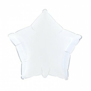 Wit Ster Folieballon, 45 cm Wit Ster Folieballon, 45 cm