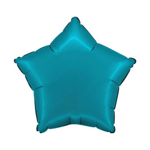 Petrol blue satin Ster Folieballon, 45 cm - blauw Petrol blue satin Ster Folieballon, 45 cm - blauw
