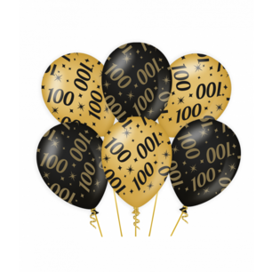 100 jaar Ballonnen Classy party, 6 stuks 100 jaar Ballonnen Classy party, 6 stuks