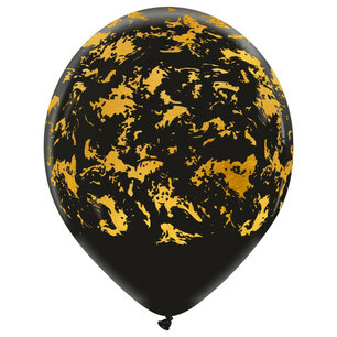 Zwart-goud Flakes Ballon, 30cm Zwart-goud Flakes Ballon, 30cm
