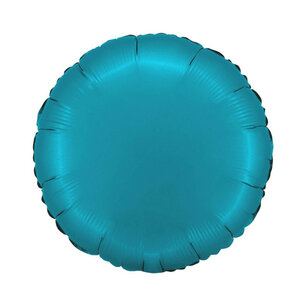 Petrol blue satin Folieballon rond, 45 cm - blauw Petrol blue satin Folieballon rond, 45 cm - blauw