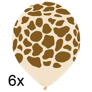 Giraffe print ballonnen, 6 stuks, 30cm Giraffe print ballonnen, 6 stuks, 30cm