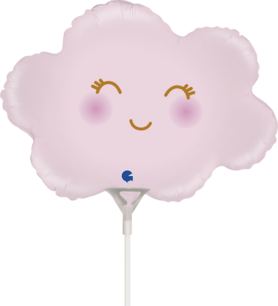 Cloud/wolkje pastel roze mini shape folieballon, 14 inch (36 cm), zonder zelfsluitend ventiel Cloud/wolkje pastel roze mini shape folieballon, 14 inch (36 cm), zonder zelfsluitend ventiel