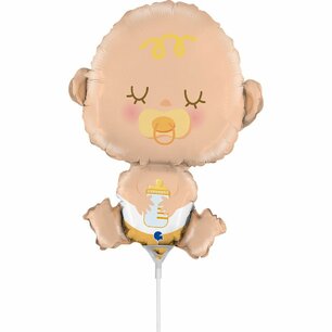 Baby met speen minishape Folieballon, 14 inch (36 cm), zonder zelfsluitend ventiel Baby met speen minishape Folieballon, 14 inch (36 cm), zonder zelfsluitend ventiel
