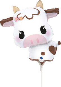 Koe Cute Cow mini shape Folieballon, 14 inch (36 cm), zonder zelfsluitend ventiel Koe Cute Cow mini shape Folieballon, 14 inch (36 cm), zonder zelfsluitend ventiel