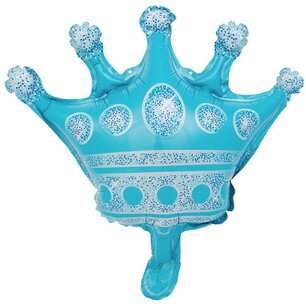 Kroon lichtblauw mini shape Folieballon, 14 inch (36 cm) Kroon lichtblauw mini shape Folieballon, 14 inch (36 cm)